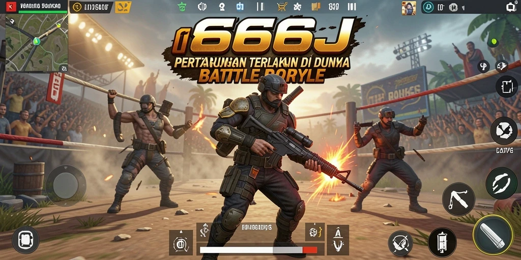 Tampilan gameplay menarik dari game Battle Royale 666J.
