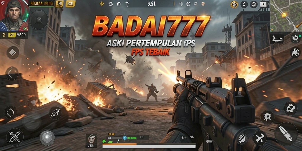 Tangkapan layar teratas dari BADAI777 menunjukkan aksi pertempuran mendebarkan di permainan FPS.