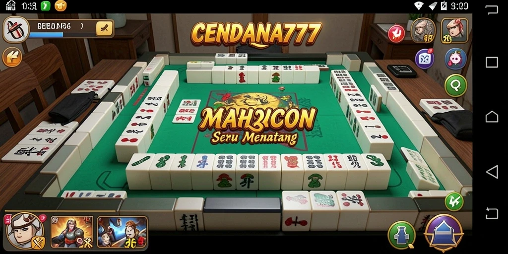Screenshot dari gameplay CENDANA777 menampilkan keindahan ubin Mahjong.
