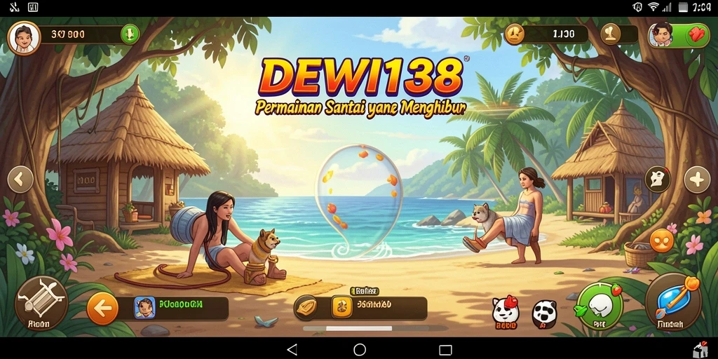 Tampilan gameplay DEWI138 yang ceria dan menghibur.