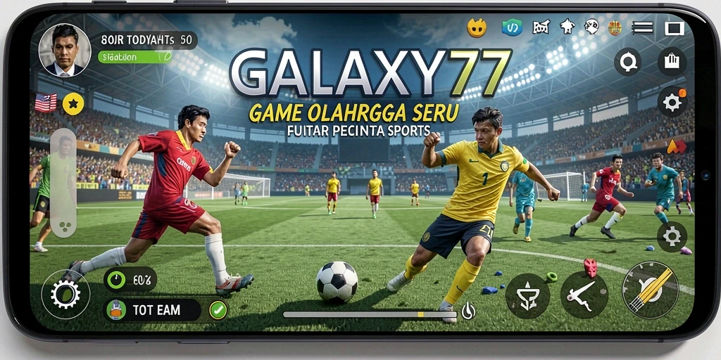 Tampilan gameplay yang dinamis dan mendebarkan dalam GALAXY77.