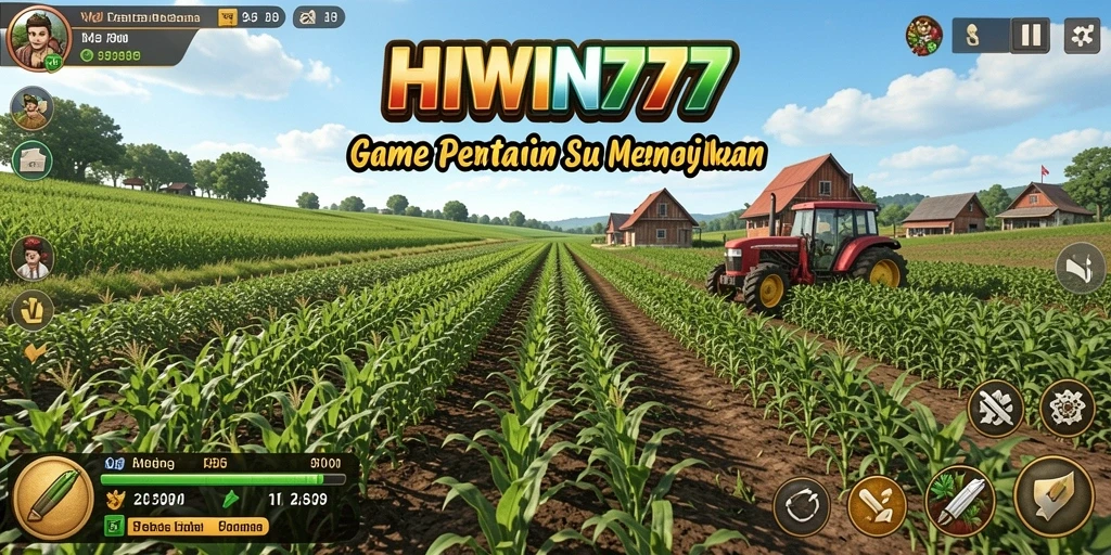 Tampilan gameplay HIWIN777 yang menampilkan aktivitas pertanian