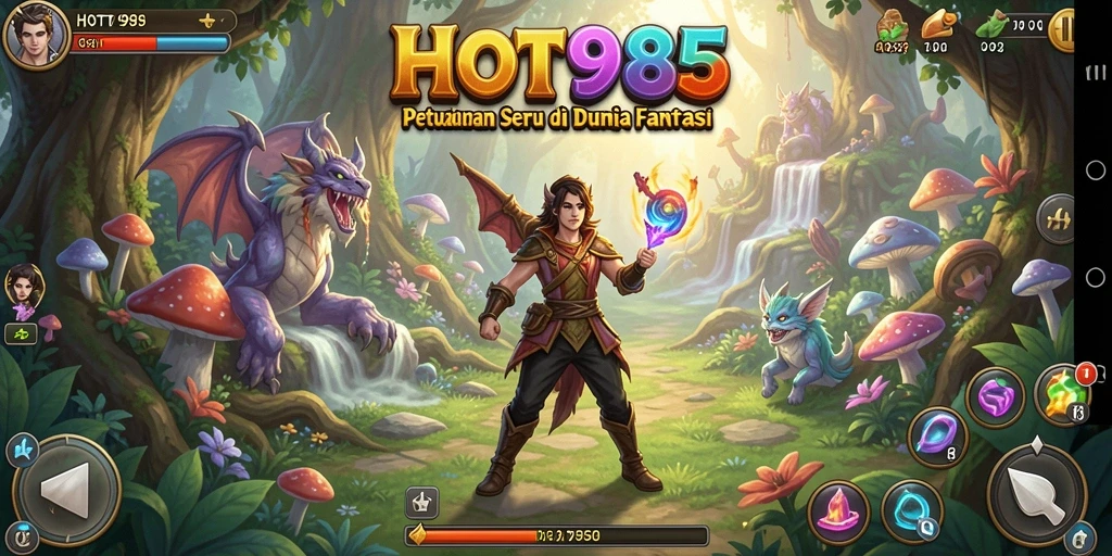 Menampilkan aksi seru dalam petualangan RPG HOT985.