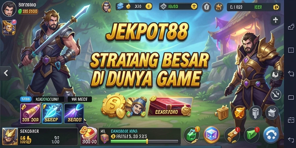 Tangkapan layar JEKPOT88 menampilkan momen pertarungan strategis yang intens.