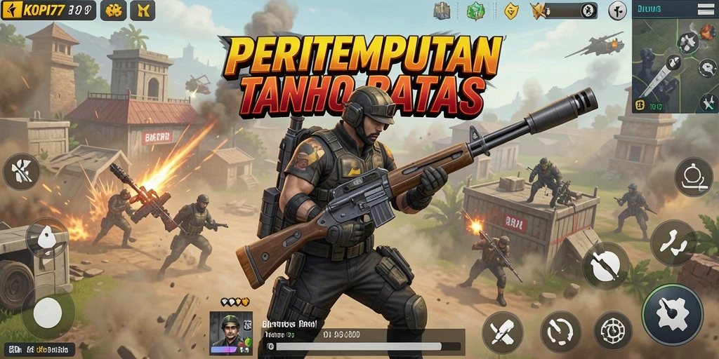Screenshot gameplay KOPI77 menampilkan aksi seru di medan pertempuran.