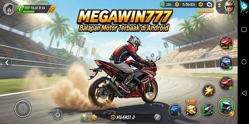 Gameplay seru balapan motor di MEGAWIN777.