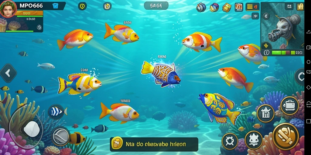 Tampilan seru dari gameplay Tembak Ikan MPO666.