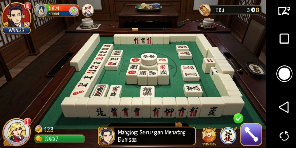 Screenshot gameplay <strong>WIN33</strong> menampilkan keseruan bermain Mahjong.